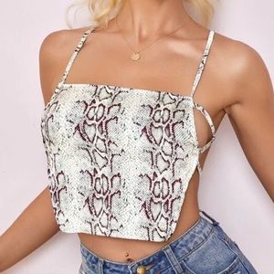 Crisscross tie back top